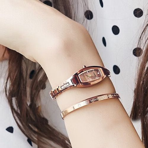 Business Quartz Ladies Watch Synthetic Sapphire Mirror Waterproof Hand Clock Tungsten Steel Strap for Women Watches