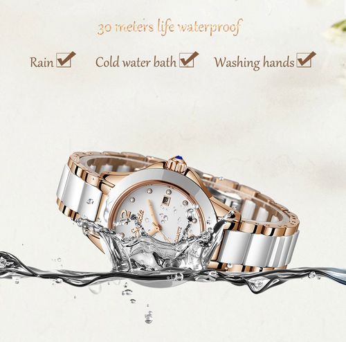 💎💖Fashion Women's Ceramic Wrist Watch, Dress Watches, Stainless Steel, Waterproof