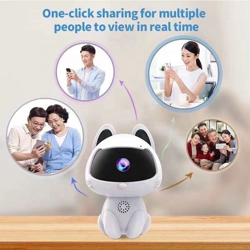 Cartoon Cat Shaped 1080P HD Surveillance Camera Two-Way Audio Night Vision Motion Detection Wi-Fi Security Wireless Camera Defense Zone Security Camera