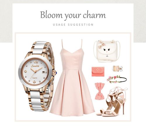 💎💖Fashion Women's Ceramic Wrist Watch, Dress Watches, Stainless Steel, Waterproof