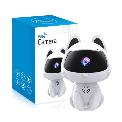 Cartoon Cat Shaped 1080P HD Surveillance Camera Two-Way Audio Night Vision Motion Detection Wi-Fi Security Wireless Camera Defense Zone Security Camera