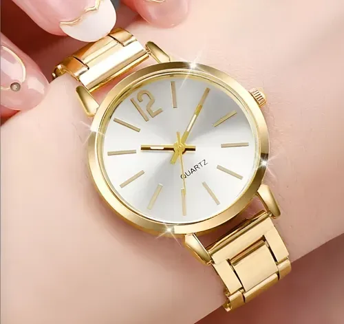 🔥⭐Stylish Round Analog Quartz Bangle Watch Pointer Dial Adjustable Strap Women♥️✨
