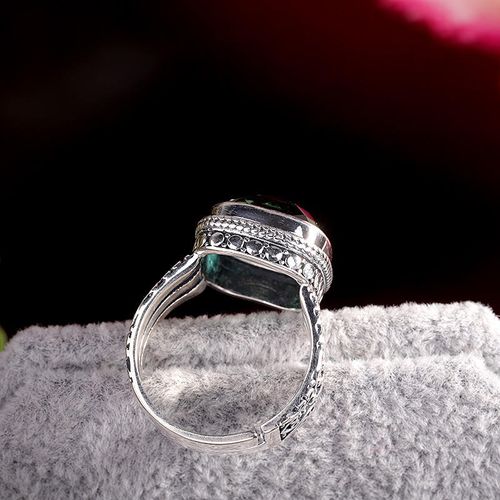 Guaranteed Sterling Silver 925 Emerald Ring Initial Wedding Rings for Women Natural Crystal Opening Type Fine Jewellery Bague