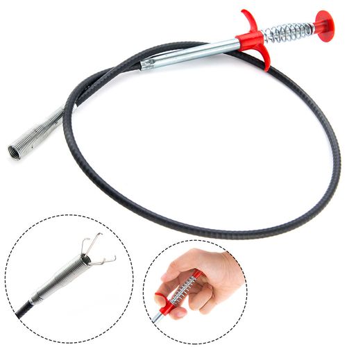 🔥🔥Bendable Hose Pick up Reacher for Kitchen Sink Drains Toilet Hair Remover Tool Soft Grabber Claw Drain Clog Remover