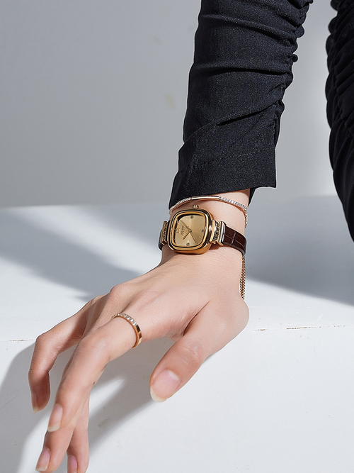 Student Small Square Watch Women's Square Watch Small Sugar Cube Quartz Watch