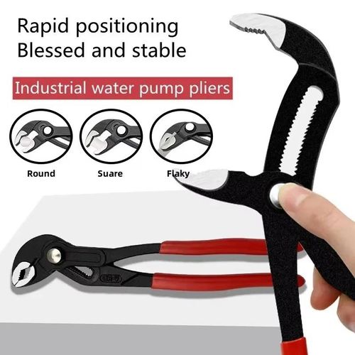 3-Piece Water Pump Pliers Set 7-Inch, 10-Inch, 12-Inch Plumbing Locking Pliers, Snap Button, Tongue and Groove Pliers Set