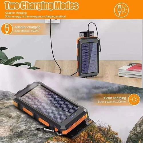 ☀️🌙Solar Power Bank Large-Capacity Phone Charger LED Travel Power Bank