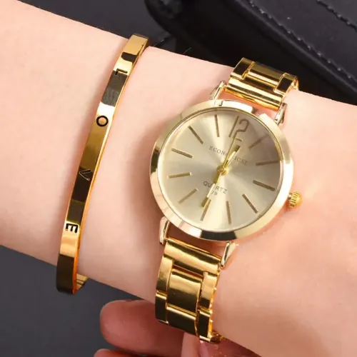 🔥⭐Stylish Round Analog Quartz Bangle Watch Pointer Dial Adjustable Strap Women♥️✨