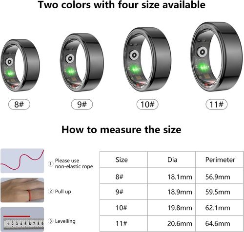 🔥🚀Smart Ring, No App Subscription, Wearable Fitness Tracker Ring, Pedometer Sleep Tracker Health Ring, 5ATM Waterproof Bluetooth Smart Rings, 5-7 Days Battery Life