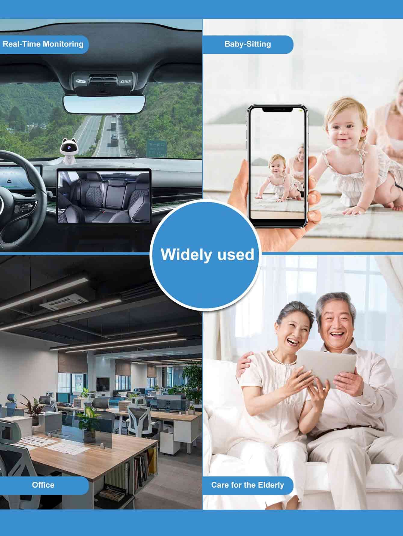 Cartoon Cat Shaped 1080P HD Surveillance Camera Two-Way Audio Night Vision Motion Detection Wi-Fi Security Wireless Camera Defense Zone Security Camera