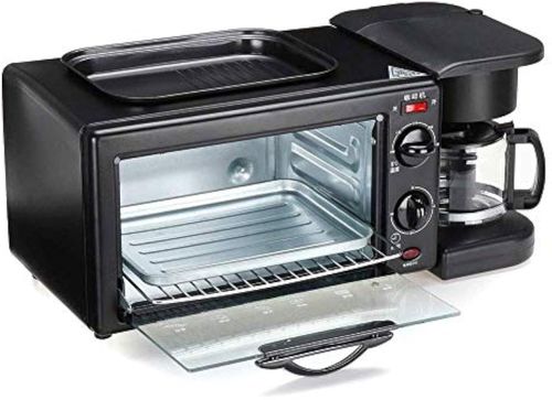 3-in-1 Breakfast Station, Portable Breakfast Maker with Coffee Maker, Non-Stick Pan, Versatile Breakfast Maker, Toaster Oven with 30-Minute Timer, for Apartments and Kitchens