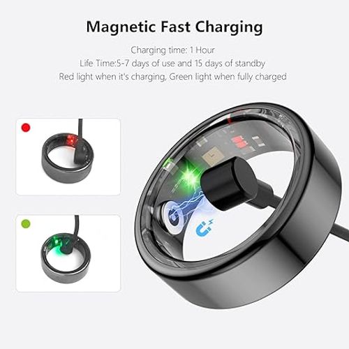 🔥🚀Smart Ring, No App Subscription, Wearable Fitness Tracker Ring, Pedometer Sleep Tracker Health Ring, 5ATM Waterproof Bluetooth Smart Rings, 5-7 Days Battery Life