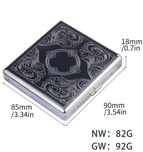 🔥🥂Unisex Cigarette Case Vintage Antique Style Silver Etched Design Metal