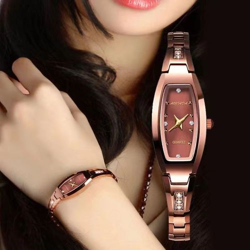 Business Quartz Ladies Watch Synthetic Sapphire Mirror Waterproof Hand Clock Tungsten Steel Strap for Women Watches