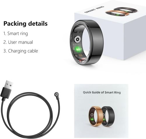 🔥🚀Smart Ring, No App Subscription, Wearable Fitness Tracker Ring, Pedometer Sleep Tracker Health Ring, 5ATM Waterproof Bluetooth Smart Rings, 5-7 Days Battery Life