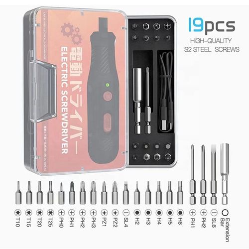 Electric Screwdriver Rechargeable Household Hand Self - Integrated Mini Lithium Electric Driver Set DIY 220v 1 Years 14.5*9*4cm