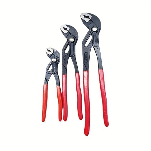 3-Piece Water Pump Pliers Set 7-Inch, 10-Inch, 12-Inch Plumbing Locking Pliers, Snap Button, Tongue and Groove Pliers Set