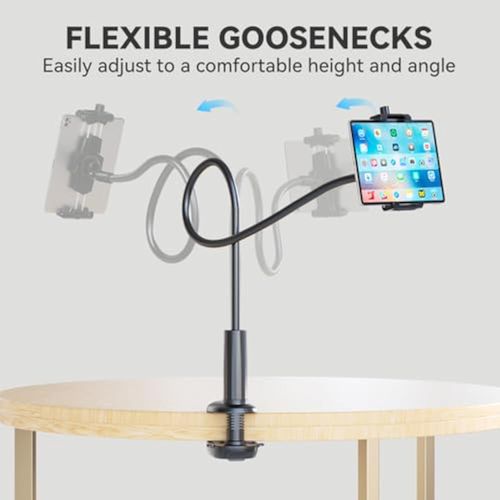 🚀💥  Lamicall Gooseneck Phone Holder for Bed  for Desk, Headboard, Bed, Bedside, Table, Flexible Gooseneck Long Arm Stand, Overhead Cell Phone Clamp Mount