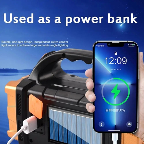 Solar-powered flashlight