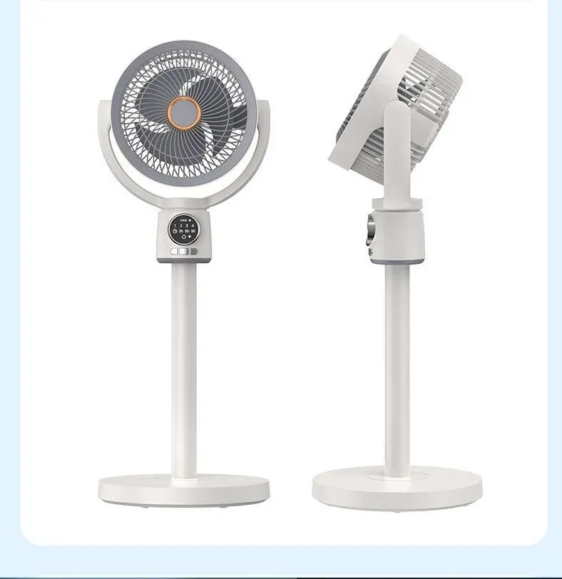 Luxury 12 Inch White Pink Electric Rechargeable Stand Fan Electrical Battery Folding Floor Fan Household Portable Stand Fan