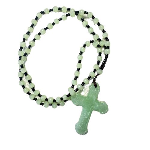 Xinjiang Hetian jade cross pendant necklace green jade peace buckle men's and women's sweater chain
