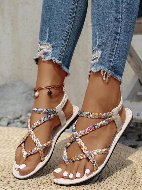 Women's Fashionable Ditsy Floral Pattern Sandals, Casual Comfortable Flat Sandals for Summer, Female All-match Toe Thong Shoes for Daily Wear, Gifts for Her X0001👠👠👡👡