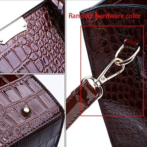 Women's fashionable crocodile pattern handbag, European-style large-capacity one-shoulder crossbody tote bag, the first choice for travel gifts B0004👜👠👜👠