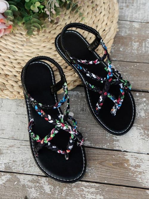 Women's Fashionable Ditsy Floral Pattern Sandals, Casual Comfortable Flat Sandals for Summer, Female All-match Toe Thong Shoes for Daily Wear, Gifts for Her X0001👠👠👡👡
