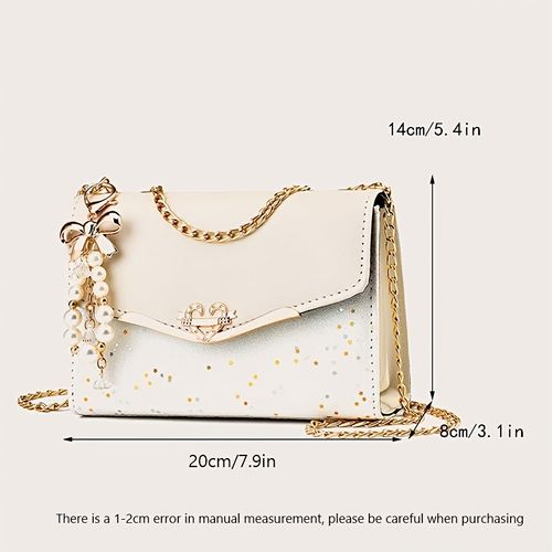 Fashion ladies flip metal chain, tassel hanging decoration shoulder bag for women shopping handbag, lightweight, portable, suitable for girls, female college students, teachers, office, university, work, business, commuting, travel, outing, shopping, vacation, beach perfect. It is the best gift for family, mother, lover, friends, classmates and yourself, Christmas, Valentine's Day, perfect Valentine's Day gift  XB0001👜👜👠👡
