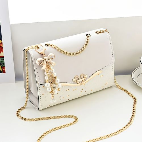 Fashion ladies flip metal chain, tassel hanging decoration shoulder bag for women shopping handbag, lightweight, portable, suitable for girls, female college students, teachers, office, university, work, business, commuting, travel, outing, shopping, vacation, beach perfect. It is the best gift for family, mother, lover, friends, classmates and yourself, Christmas, Valentine's Day, perfect Valentine's Day gift  XB0001👜👜👠👡