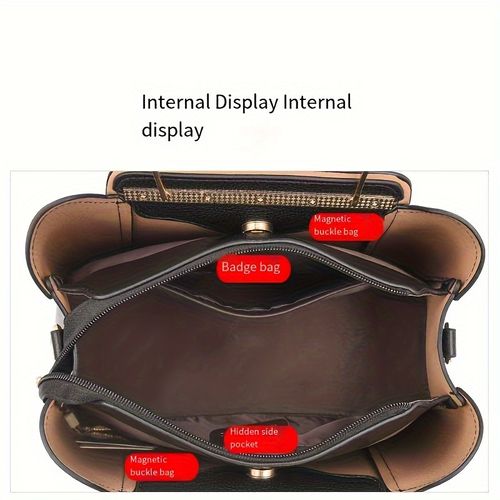 One-shoulder women's bag 2025 new Tote middle-aged handbag versatile atmospheric and fashionable mother imitation leather crossbody bag B0005👜👠👡👜