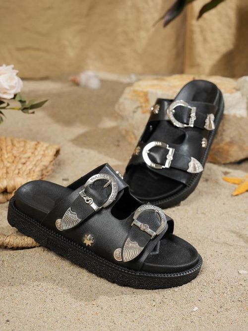 Women's Fashionable Punk Style Studded Decorated Platform Sandals, Unique Sandals, Fancy Sandals, Casual Comfortable Strap Sandals for Summer, Lightweight Design Sandals for Daily Wear, Walking Shoes X0019👠👡👠👡
