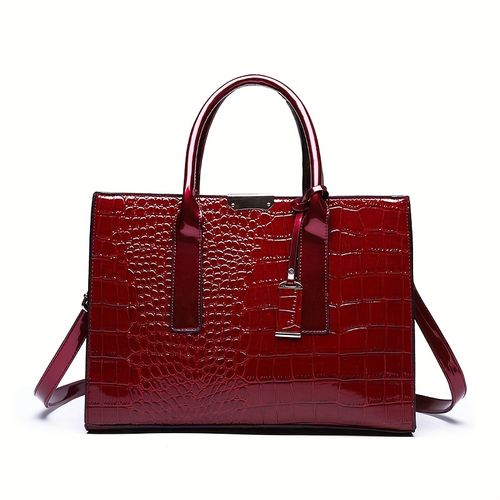 Women's fashionable crocodile pattern handbag, European-style large-capacity one-shoulder crossbody tote bag, the first choice for travel gifts B0004👜👠👜👠