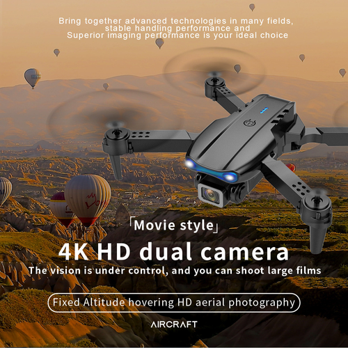 Foldable E88 Pro Air Drone（Black-2*Batteries）