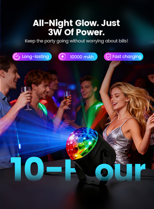 🔥Colorful Rotating Magic Disco Ball Light