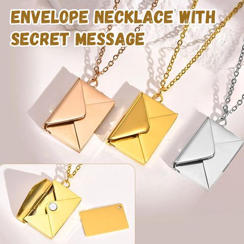 (Mother's Day Gift) Envelope Necklace with Secret Message