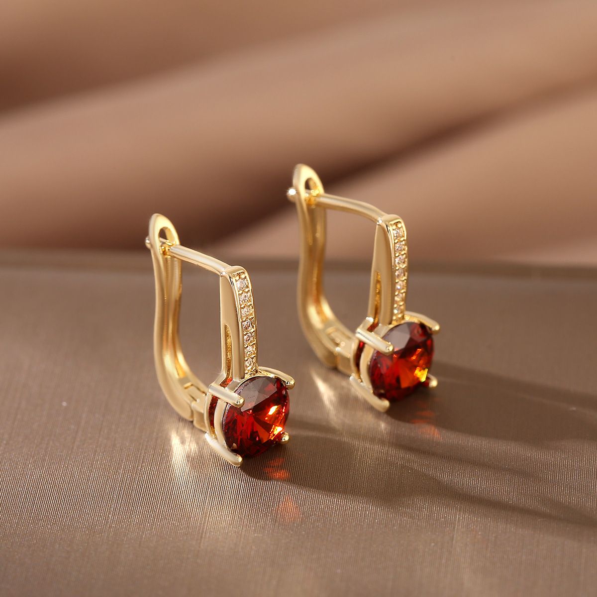 Colored zircon earrings