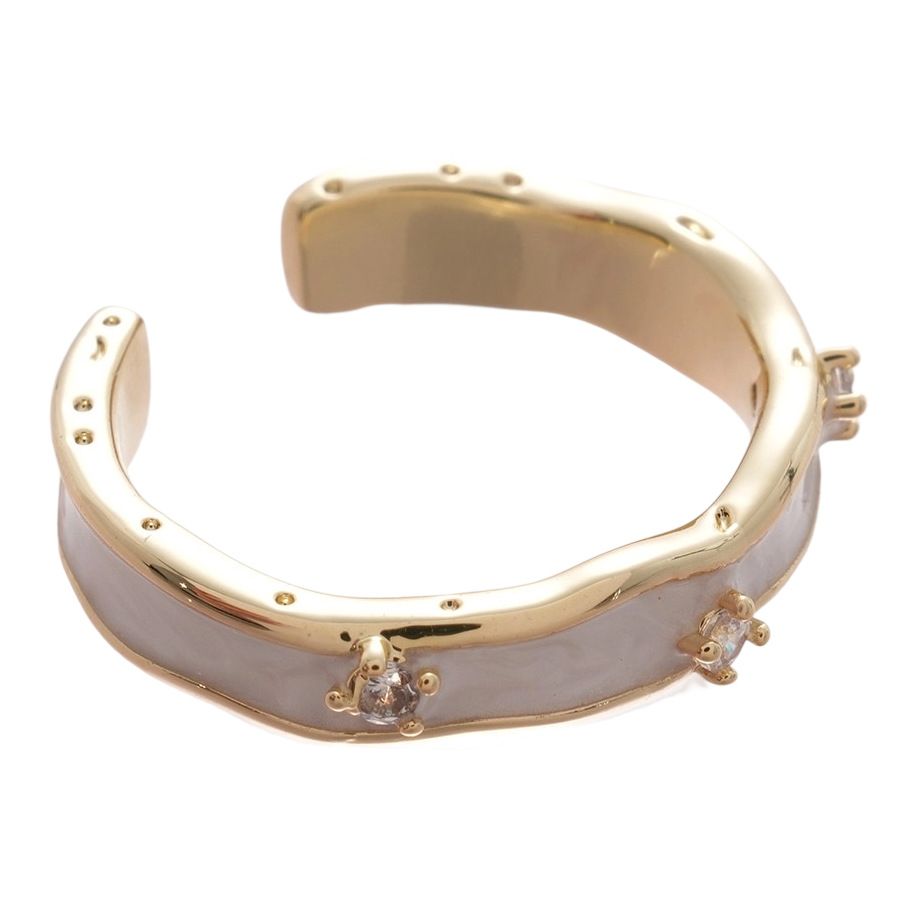 Zircon Drip Oil Circular Open Ring