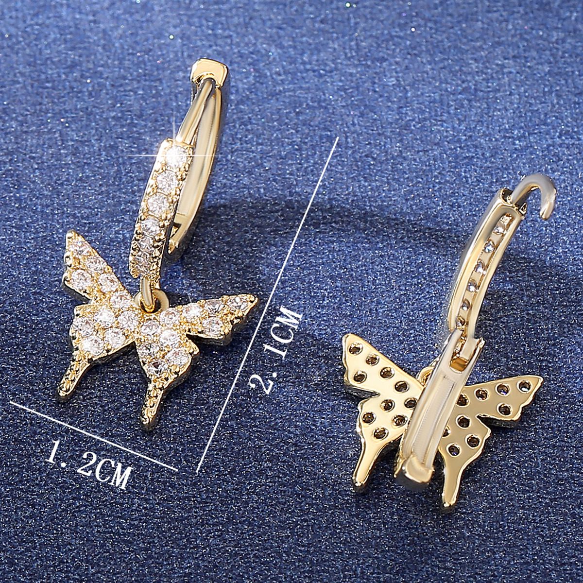Diamond studded butterfly earrings