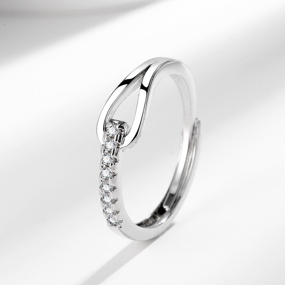 Full Diamond Open Horseshoe Zircon Ring