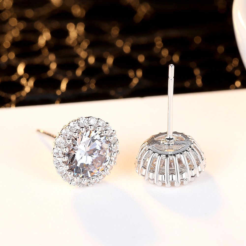 Crown zircon earrings