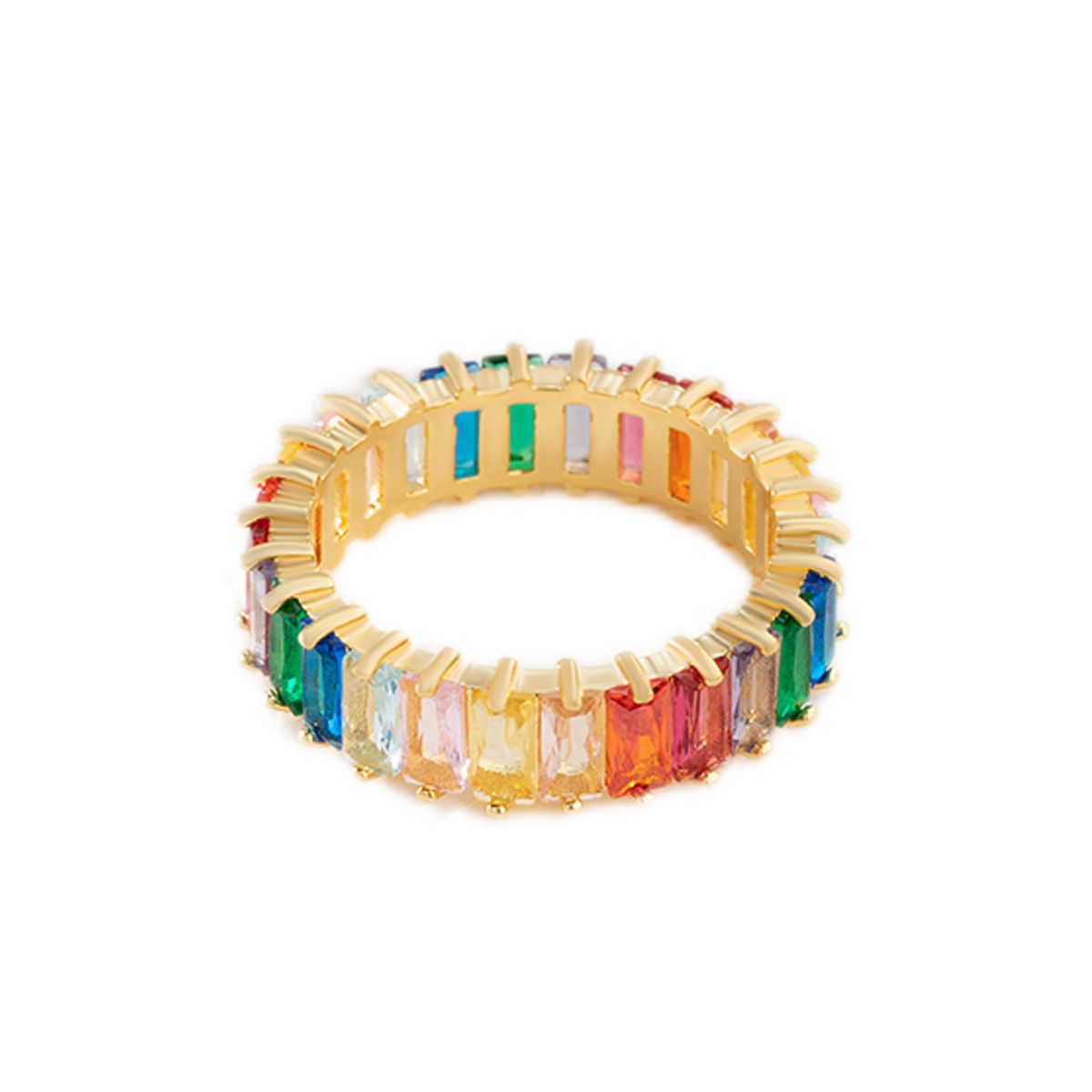 Colorful Square Rainbow Ring
