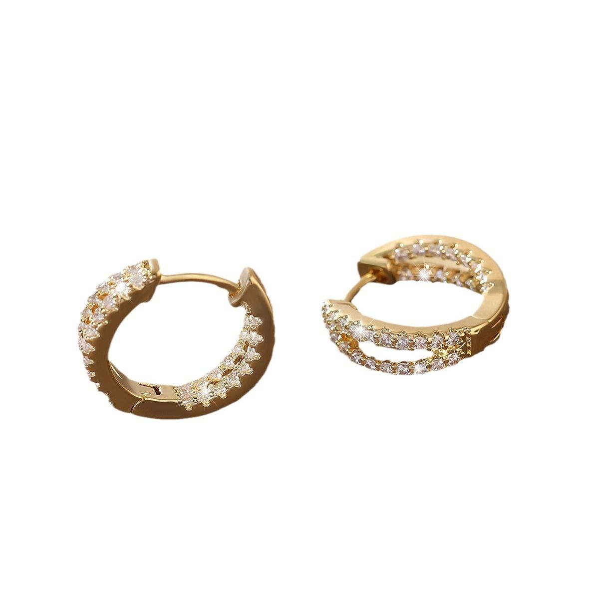 Sparkling hollow out simple personality cold style earrings