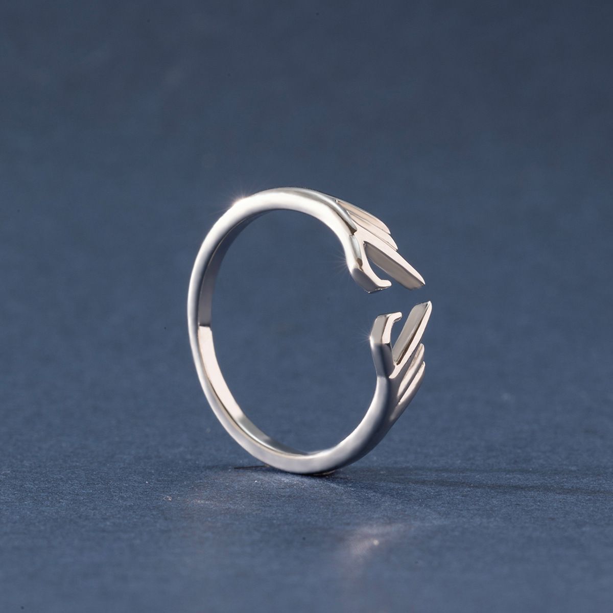 Copper inlaid zircon creative geometric opening ring