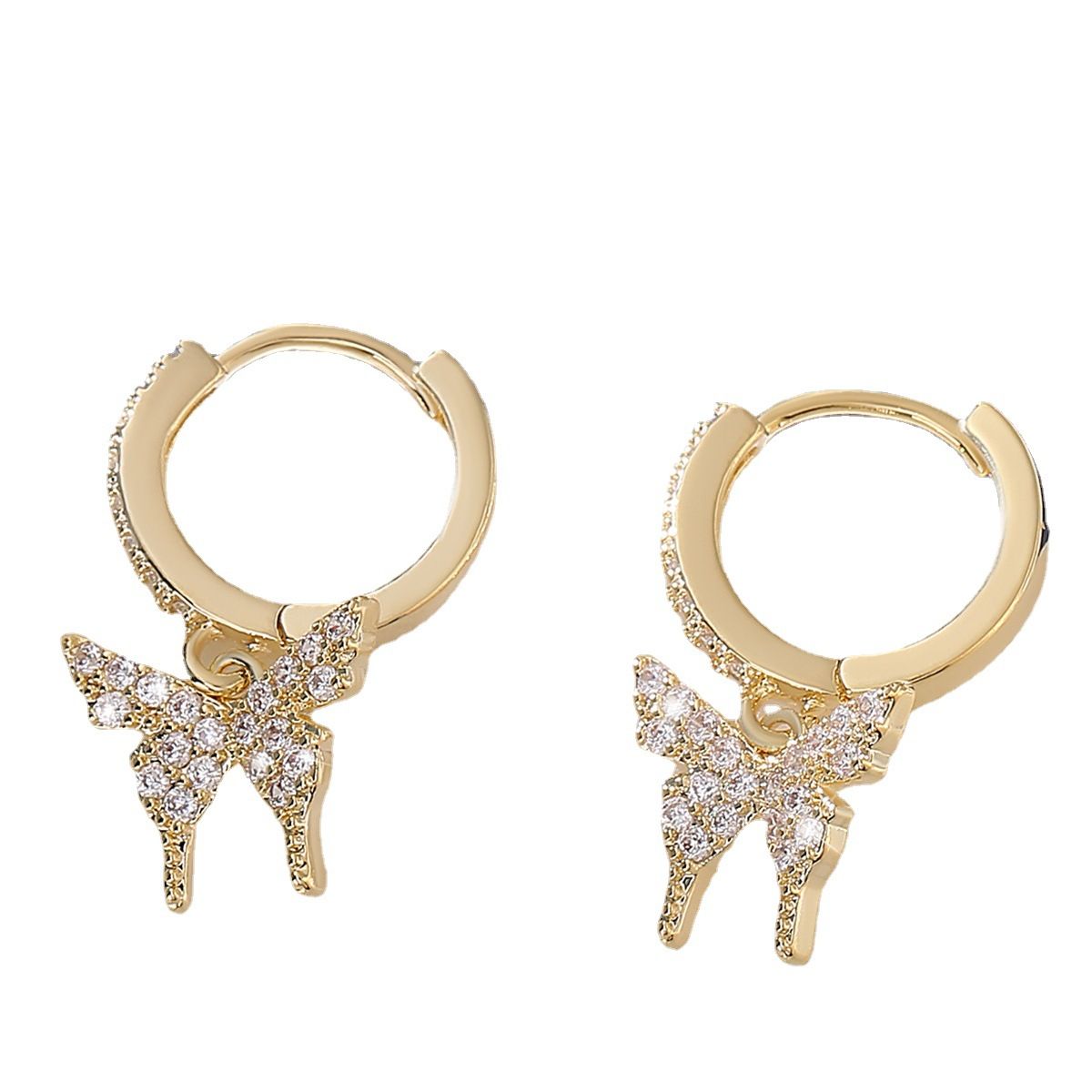 Diamond studded butterfly earrings