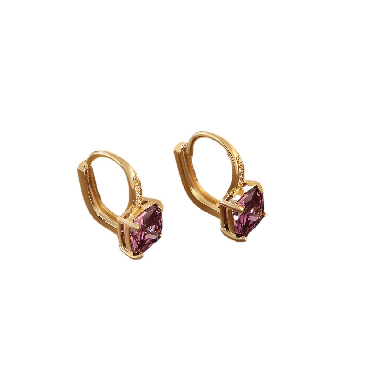 Purple zircon earrings