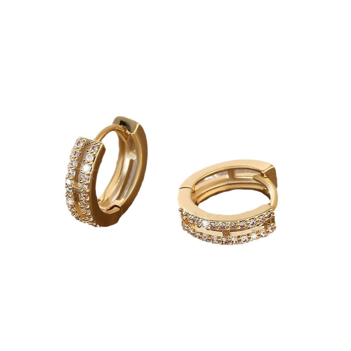Hollow out double-layer earrings
