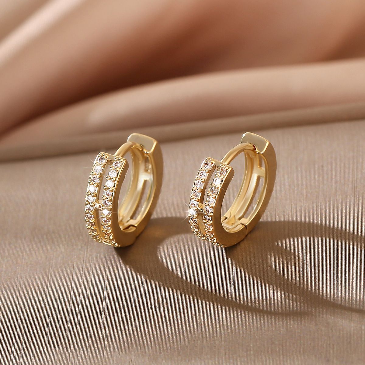 Hollow out double-layer earrings