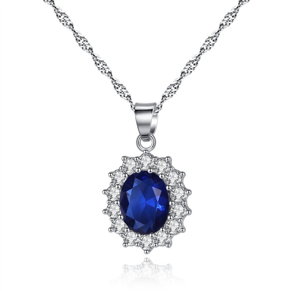 Micro inlaid zircon earring necklace set