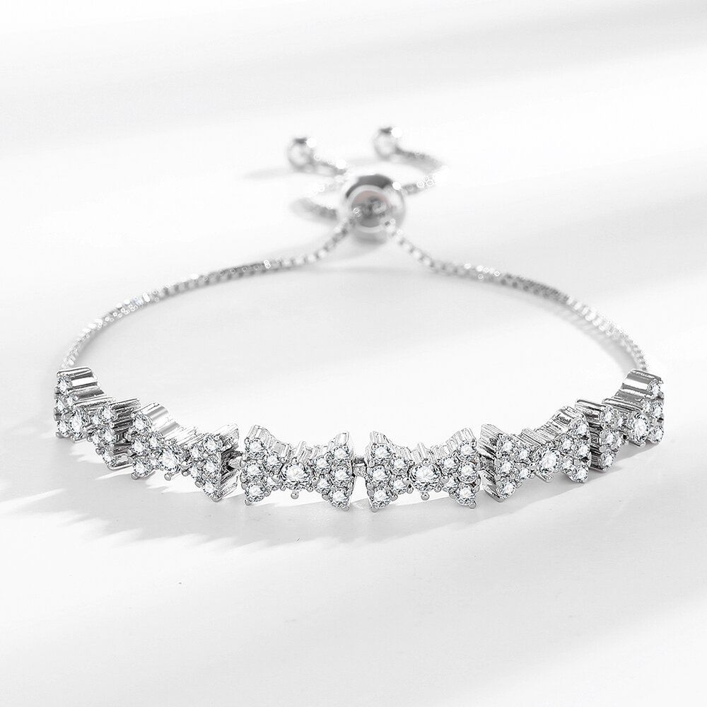 Simple temperament diamond studded pull-out bracelet